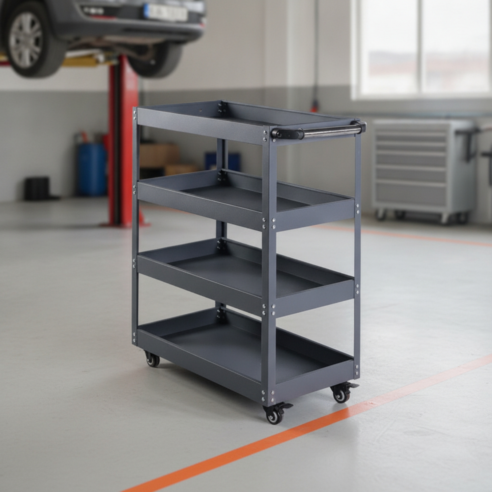 Tools Mechanical Workshop - Four-Tier Utility Cart Long-Lasting Metal Cart