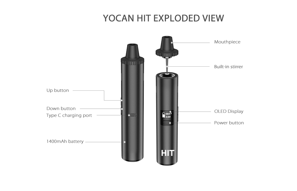 Original Yocan Hit Dry Herb Va - Tools Vape recension och pris