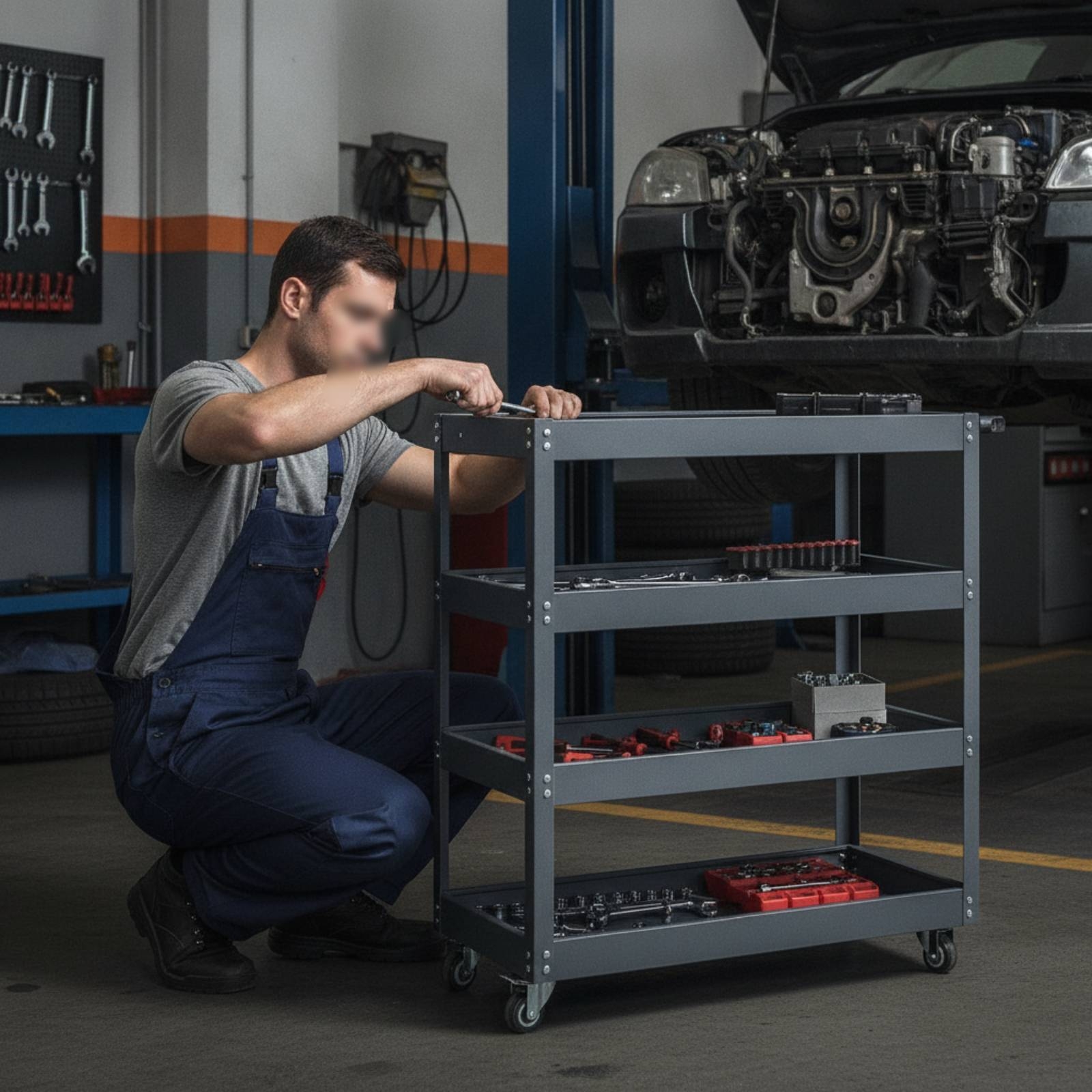 Four-Tier Utility Cart Long-La - Tools Mechanical Workshop recension och pris