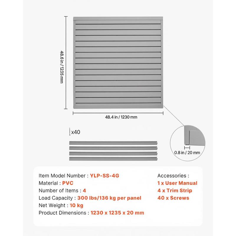 PVC Wall Plank 4 x 4 ft For Ga - Workshop Tools Display recension och pris
